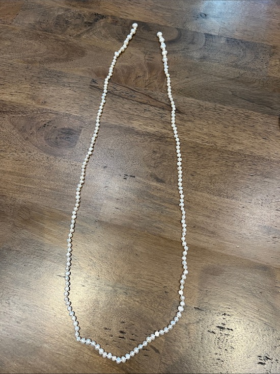 Jewelry - Long string of Classic White Freshwater Pearls Necklace